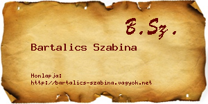 Bartalics Szabina névjegykártya