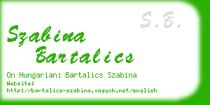 szabina bartalics business card